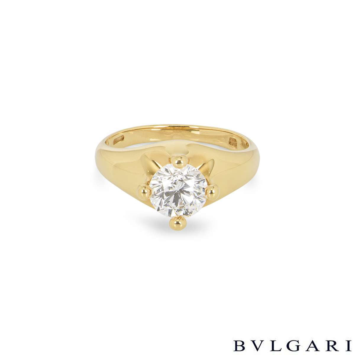 Bvlgari Yellow Gold Corona Diamond Ring 1.00CT F/VS1