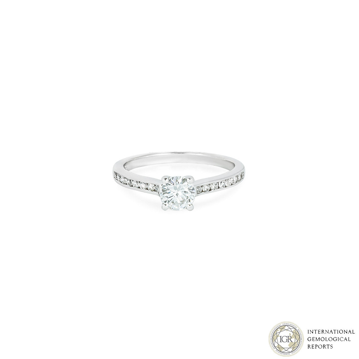 White Gold Round Brilliant Diamond Ring 0.52CT D/VS1