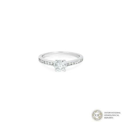 White Gold Round Brilliant Diamond Ring 0.52CT D/VS1