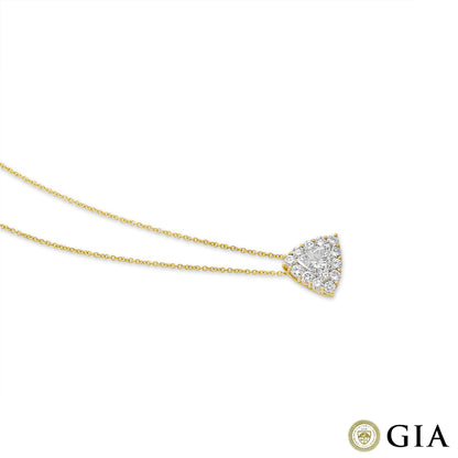 Yellow Gold Trillion Cut Diamond Pendant 1.00CT F/SI2