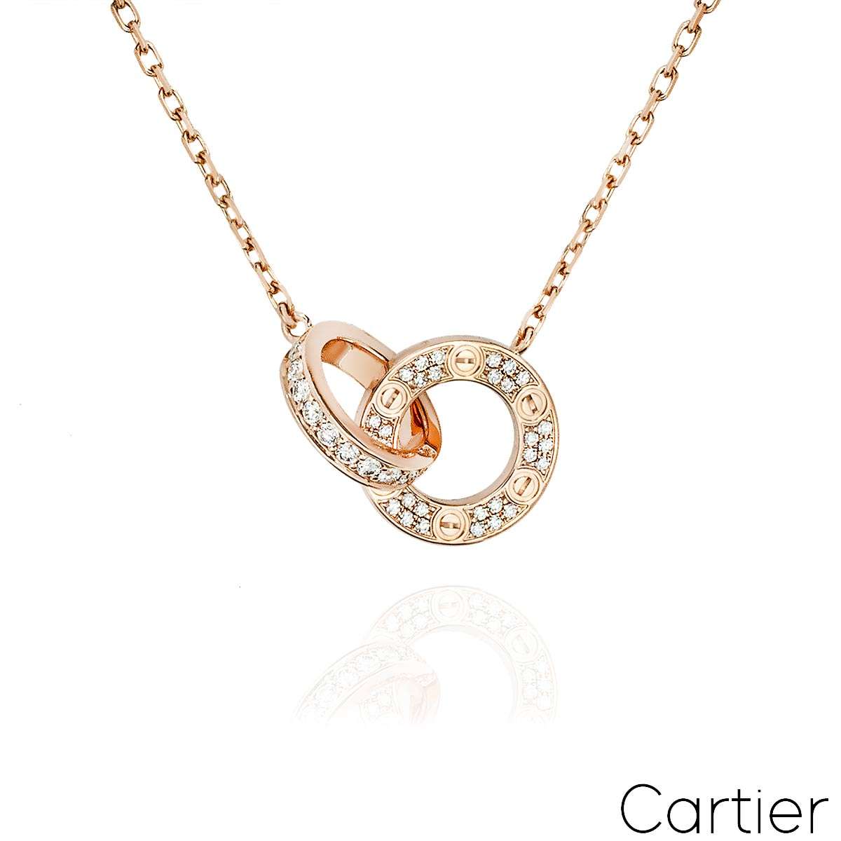 Cartier Rose Gold Pave Diamond Love Pendant B7224528