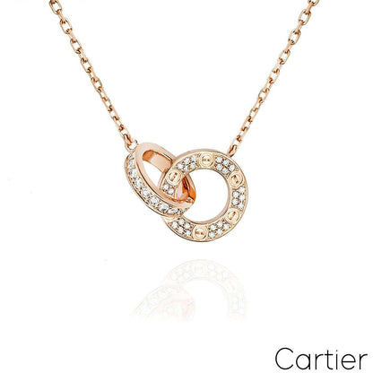 Cartier Rose Gold Pave Diamond Love Pendant B7224528