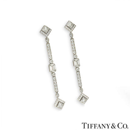 Tiffany & Co. Platinum Diamond Drop Earrings