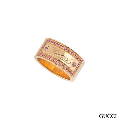 Gucci Rose Gold Pink Spinel Band Ring