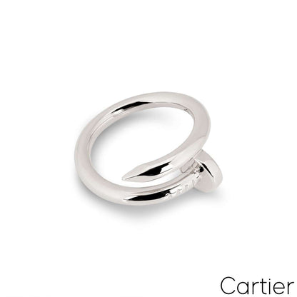 Cartier White Gold Plain Juste Un Clou Ring Size 50 B4099200