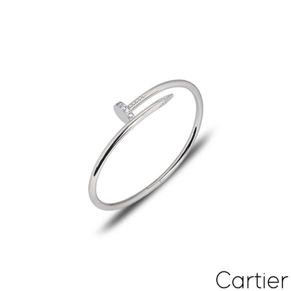 Cartier White Gold Diamond Juste Un Clou Bracelet Size 15 B6048715