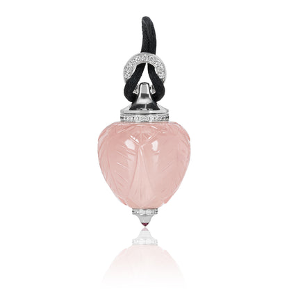 Cartier White Gold Rose Quartz & Diamond Inde Mystérieuse Perfume Bottle Pendant