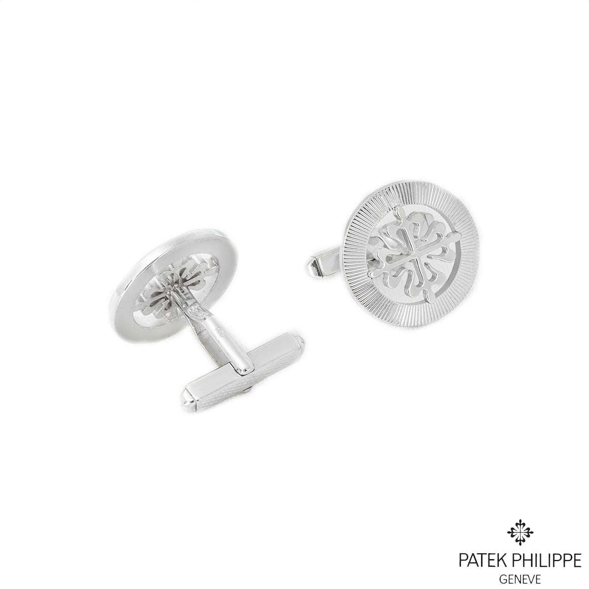 Patek Philippe White Gold Calatrava Cross Cufflinks 205.9089G-001