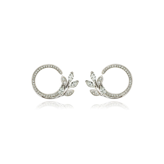 Tiffany & Co Platinum Victoria Diamond Vine Circle Earrings