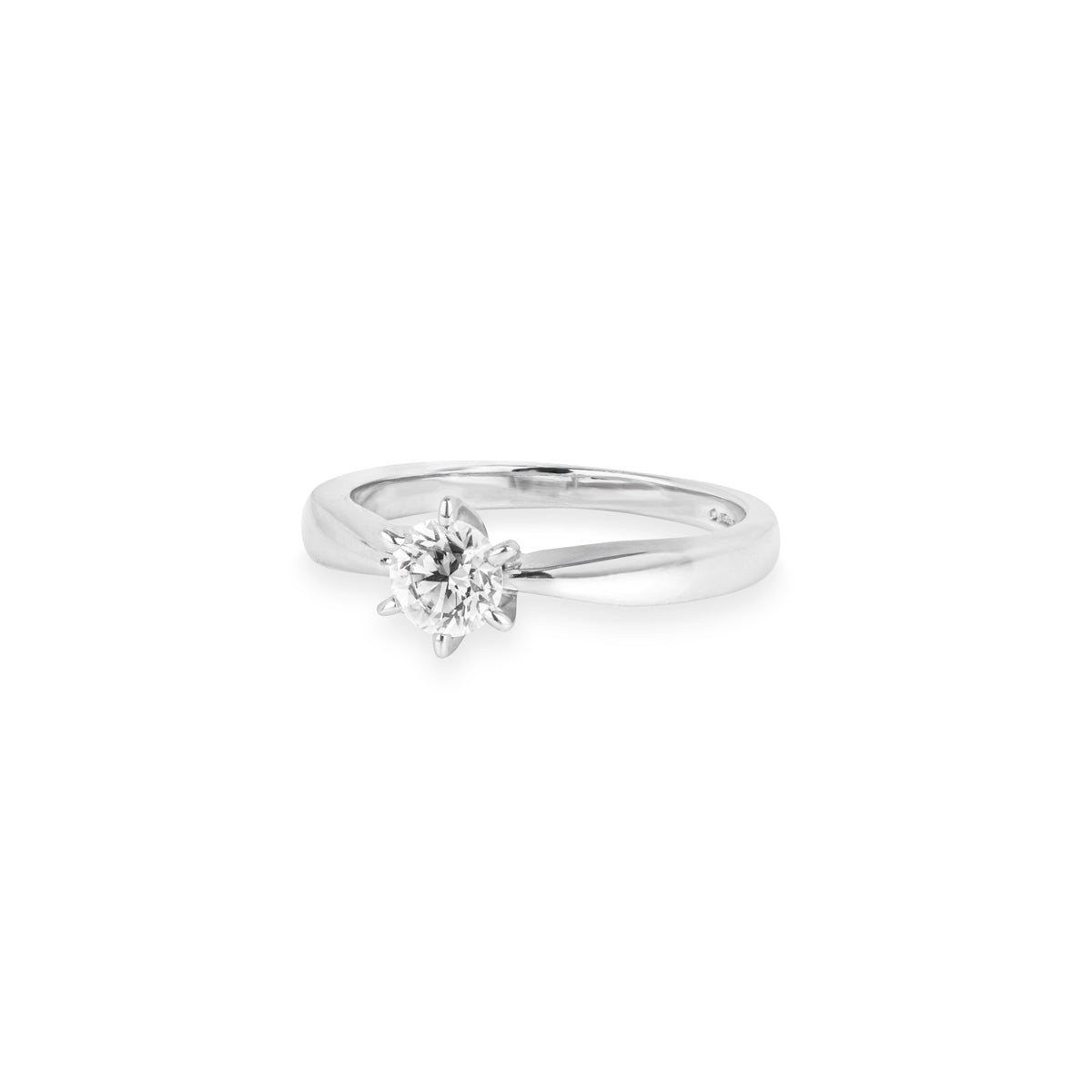 Platinum Round Brilliant Cut Diamond Ring 0.50CT H/VS2