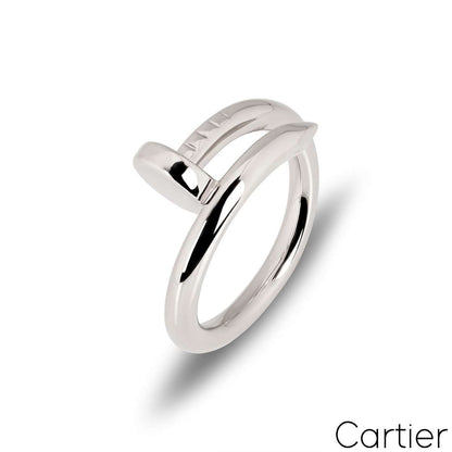 Cartier White Gold Plain Juste Un Clou Ring Size 53 B4099200