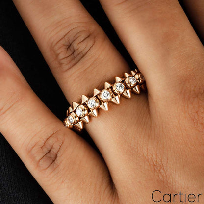 Cartier Rose Gold Diamond Clash De Cartier Ring Size 53 N4765400