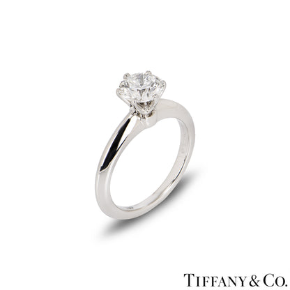 Tiffany & Co. Platinum Round Brilliant Cut Diamond Setting Ring 1.08CT H/VS2 Xxx