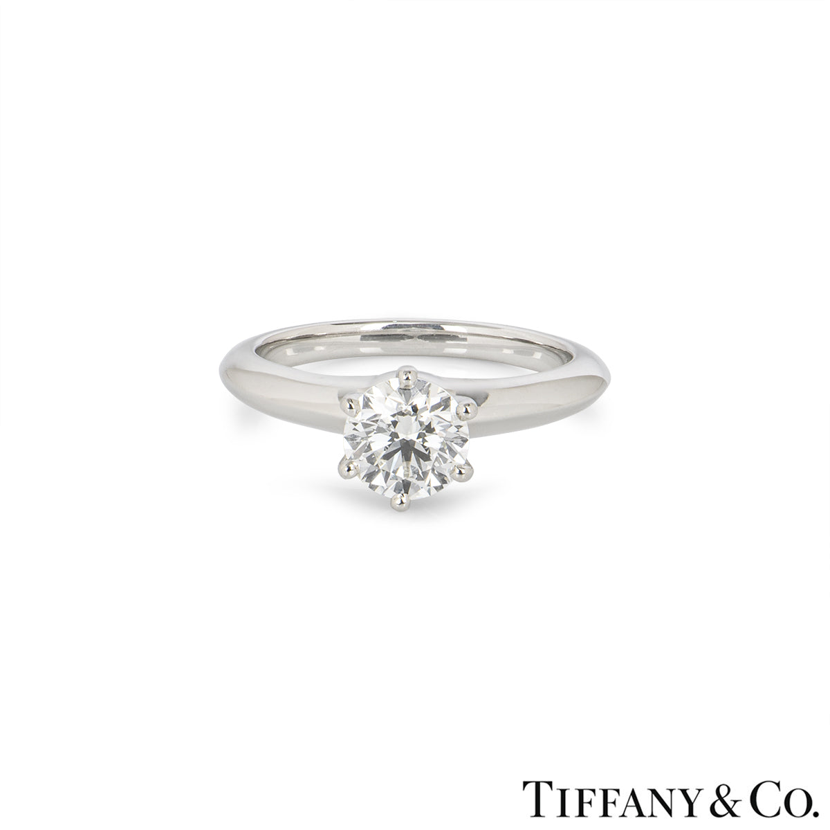 Tiffany & Co. Platinum Round Brilliant Cut Diamond Setting Ring 1.00CT H/VVS1 Xxx