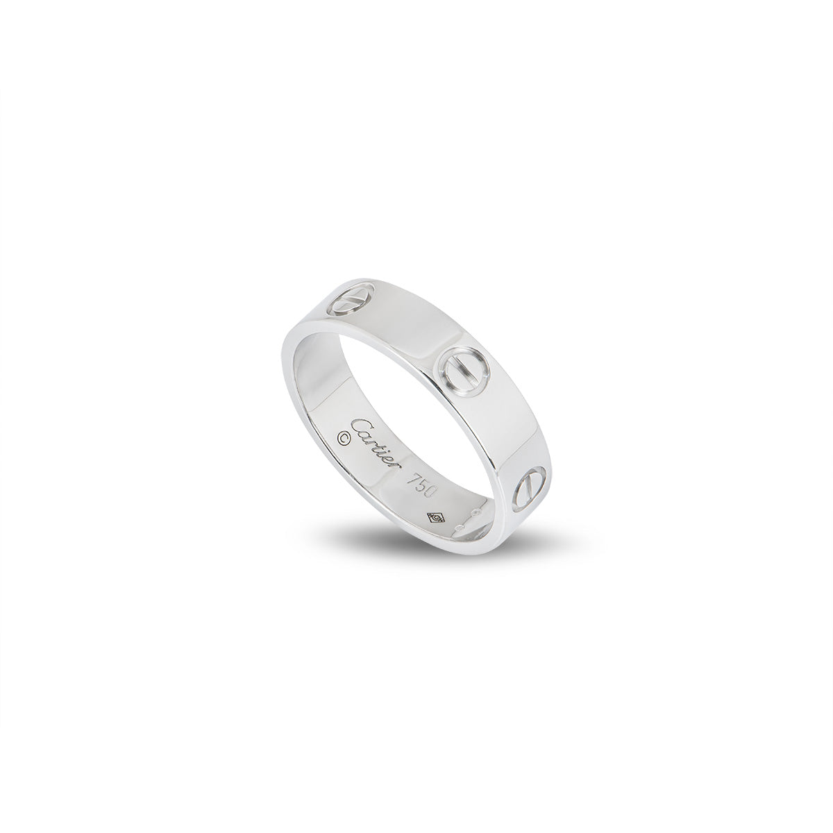 Cartier White Gold Plain Love Ring Size 53 B4084700