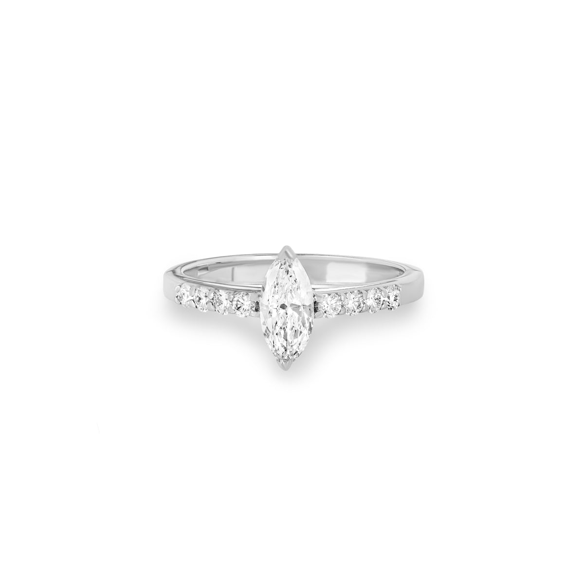 White Gold Marquise Cut Diamond Ring 0.53CT I/VS1