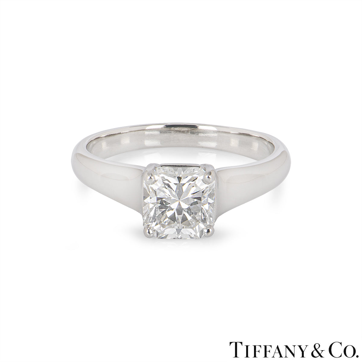 Tiffany & Co.platinum Lucida Cut Diamond Ring 1.61CT H/if