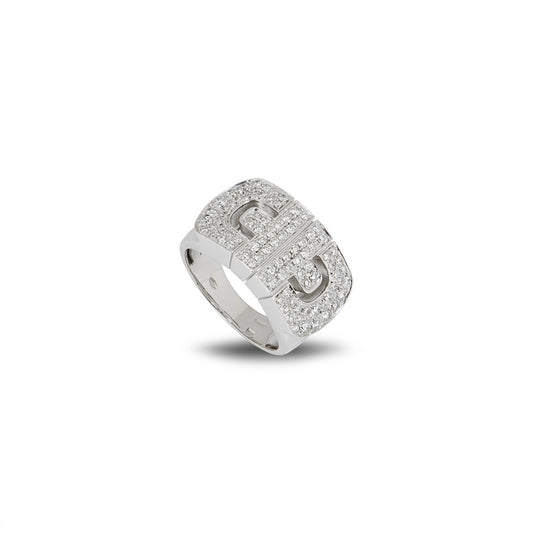 Bvlgari White Gold Diamond Parentesi Ring