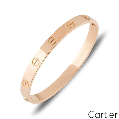 Cartier Rose Gold Plain Love Bracelet Size 20 B6035620