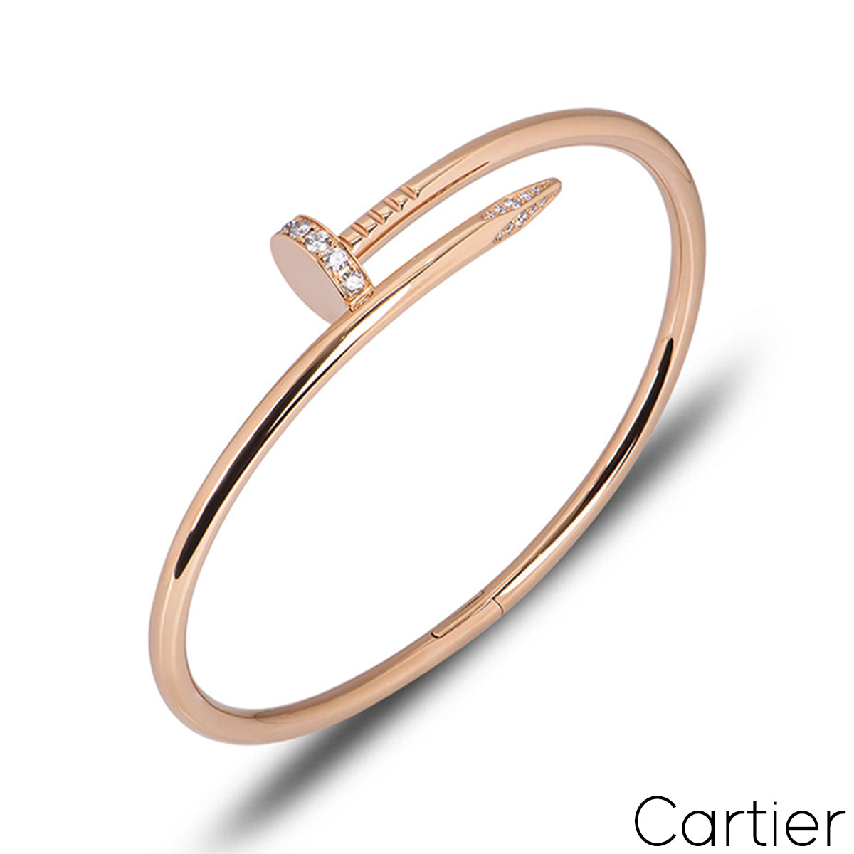 Cartier Rose Gold Diamond Juste Un Clou Bracelet Size 20 B6048520