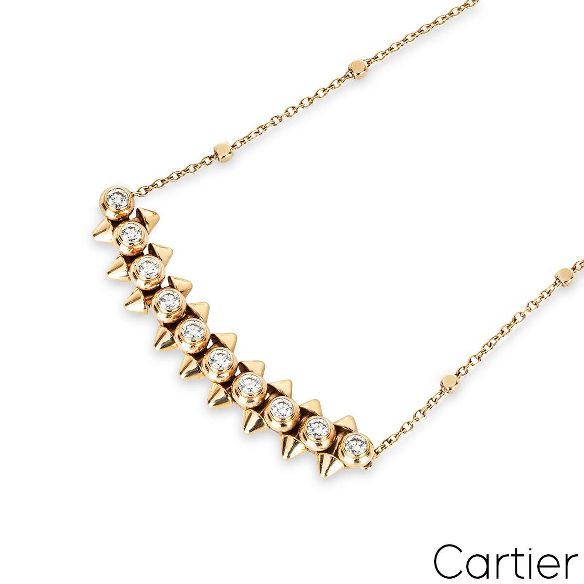 Cartier Rose Gold ClashhDeeCartierrDiamonddNecklaceeN7424312