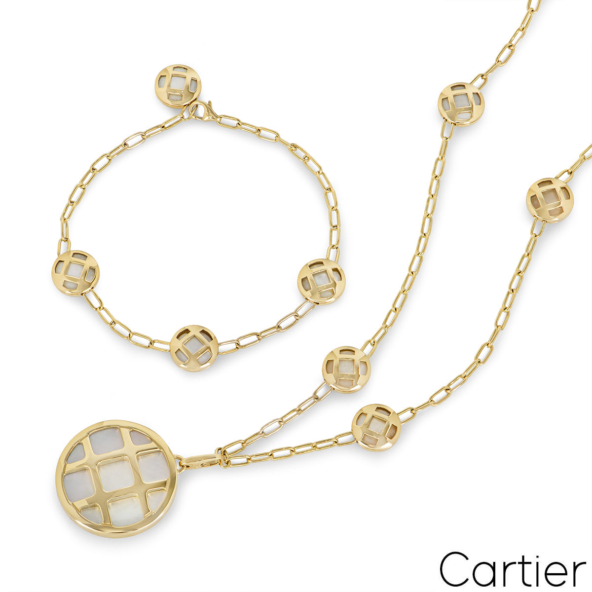 Cartier Yellow Gold Mother Of Pearl Pasha Suite