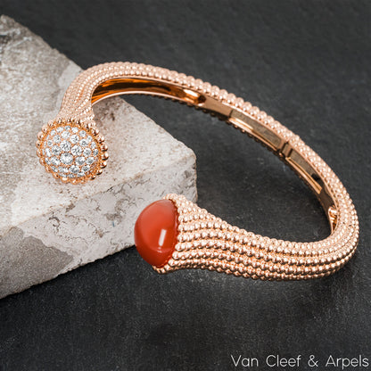 Van Cleef & Arpels Rose Gold Perlée Couleurs Small Bracelet VCARP27400