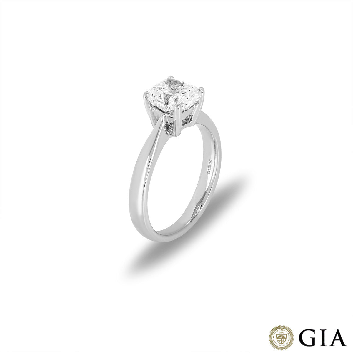 White Gold Cushion Cut Diamond Ring 1.66CT I/VS1