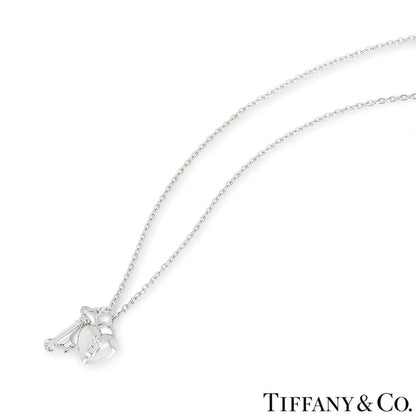 Tiffany & Co. Platinum Diamond Lock & Key Pendant