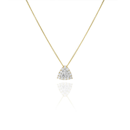 Yellow Gold Trillion Cut Diamond Pendant 1.00CT F/SI2