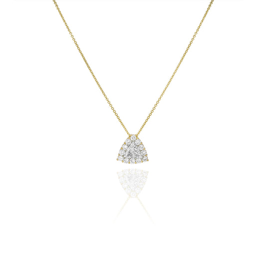 Yellow Gold Trillion Cut Diamond Pendant 1.00CT F/SI2