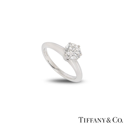 Tiffany & Co. Platinum Round Brilliant Cut Diamond Setting Ring 1.08CT H/VS2 Xxx