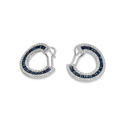 White Gold Sapphire & Diamond Earrings