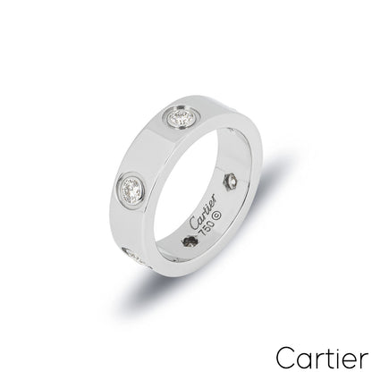 Cartier White Gold Full Diamond Love Ring Size 49 B4026000