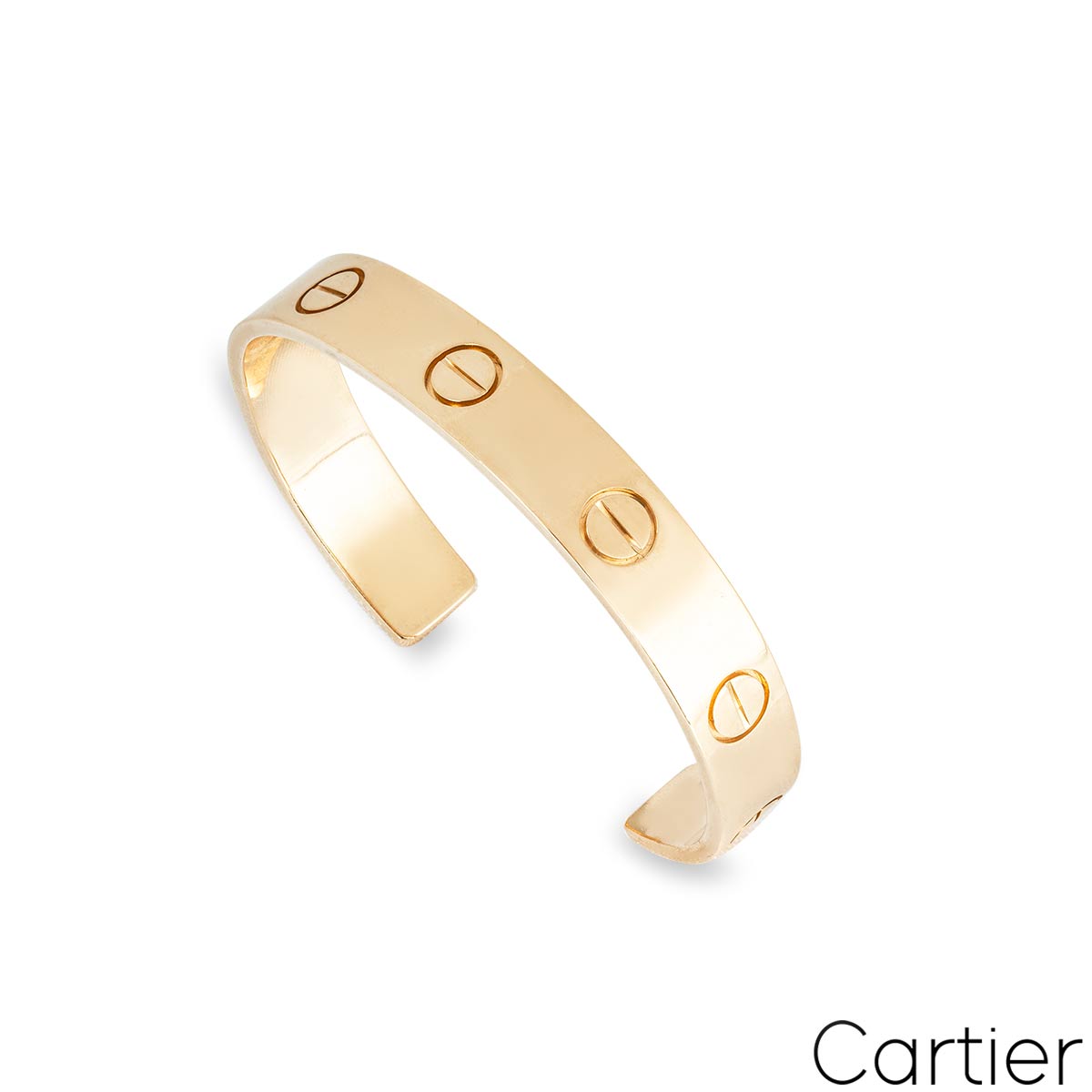 Cartier Yellow Gold Wide Plain Love Cuff Bracelet Size 16 B6064616