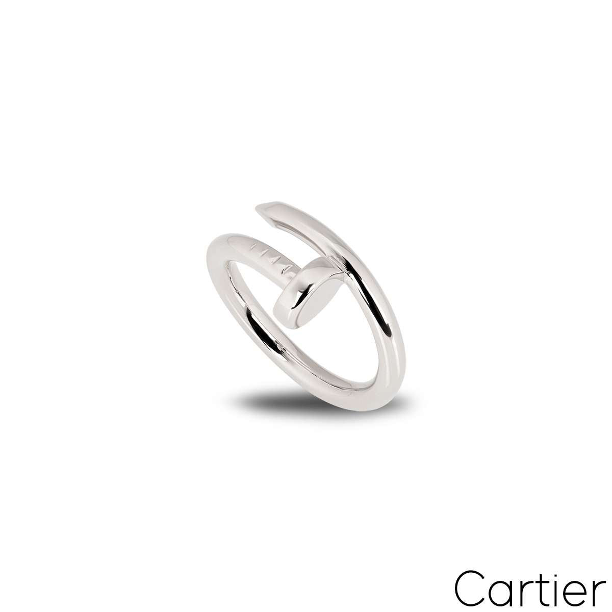 Cartier White Gold Plain Juste Un Clou Ring Size 58 B4099200