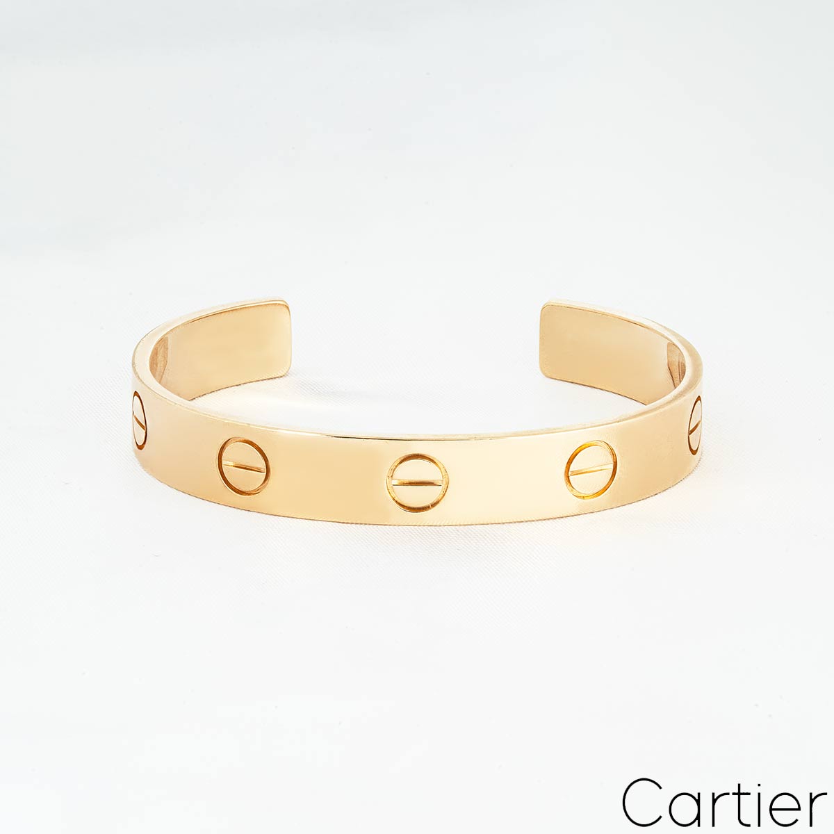 Cartier Yellow Gold Wide Plain Love Cuff Bracelet Size 16 B6064616