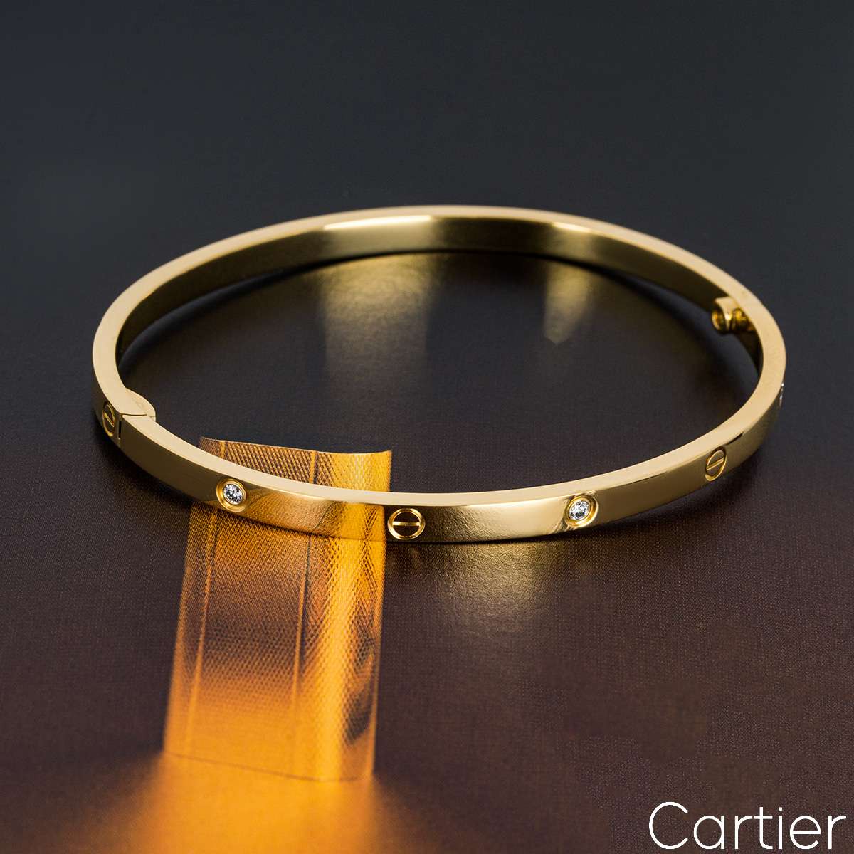 Cartier Yellow Gold Half Diamond Sm Love Bracelet Size 16 B6047216