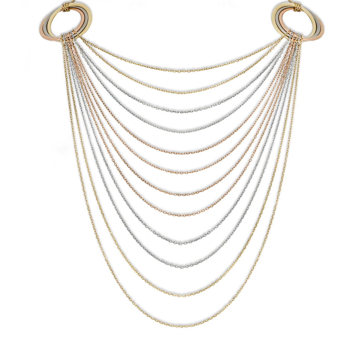 Cartier Tri-Colour Gold Multistrand Trinity De Cartier Necklace