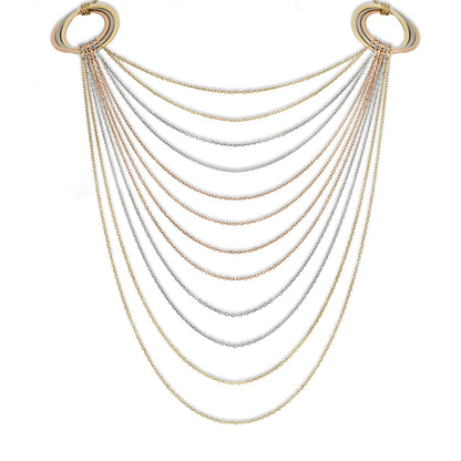 Cartier Tri-Colour Gold Multistrand Trinity De Cartier Necklace