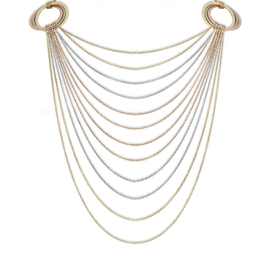 Cartier Tri-Colour Gold Multistrand Trinity De Cartier Necklace