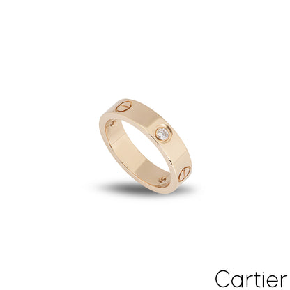 Cartier Rose Gold Half Diamond Love Ring Size 50 B4087500