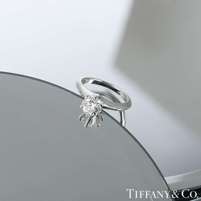 Tiffany & Co. Platinum Round Brilliant Cut Diamond Setting Ring 1.04CT G/VS2