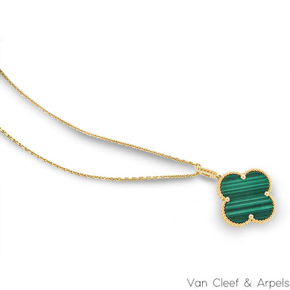 Van Cleef & Arpels Yellow Gold Malachite Magic Alhambra Long Necklace VCARO3MG00