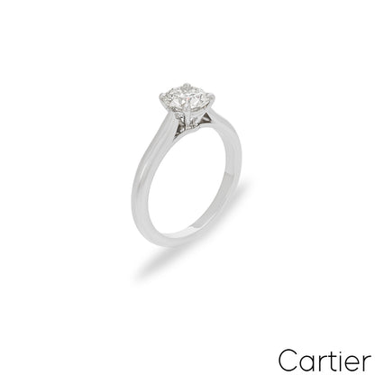 Cartier Platinum Round Brilliant Cut Diamond Solitaire 1895 Ring 1.21CT F/VVS1 Xxx