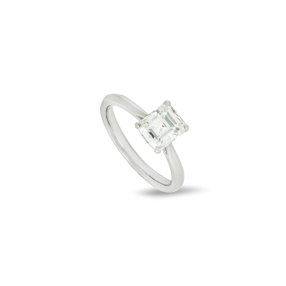 Platinum Emerald Cut Diamond Ring 1.51CT E/VS2