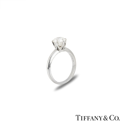 Tiffany & Co. Platinum Round Brilliant Cut Diamond Setting Ring 1.10CT I/VVS2 Xxx