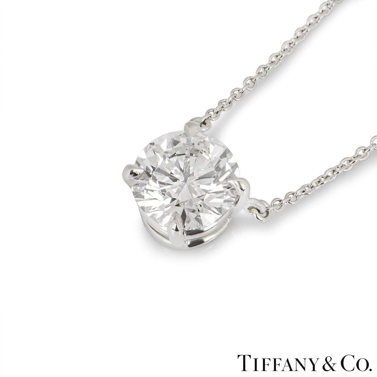 Tiffany & Co. Platinum Diamond Solitaire Pendant 2.01CT F/VS1