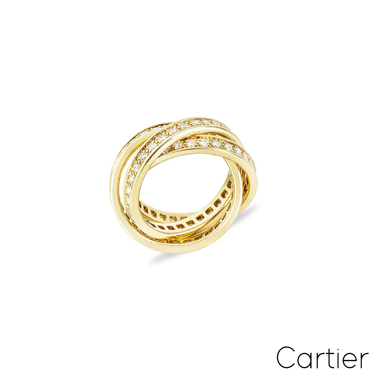 Cartier Yellow Gold Diamond Trinity De Cartier Eternity Ring Size 50