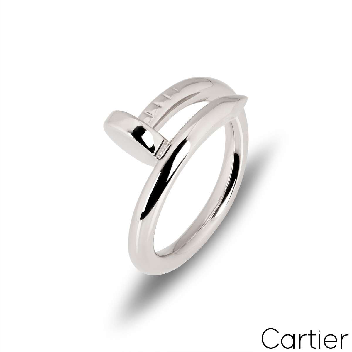 Cartier White Gold Plain Juste Un Clou Ring Size 50 B4099200